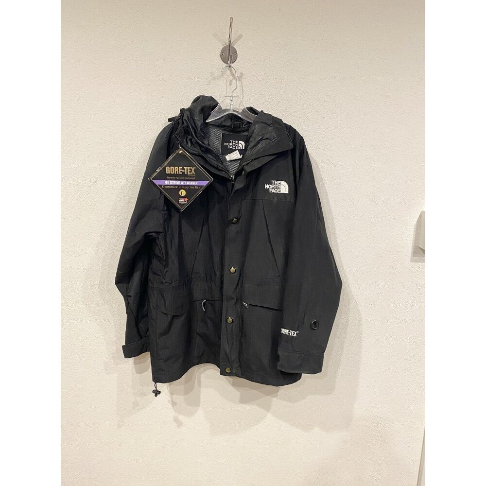 North Face Jacket Mens Large Black Gore Tex Waterproof Hooded Outdoor Rain Coat - Picture 2 of 5